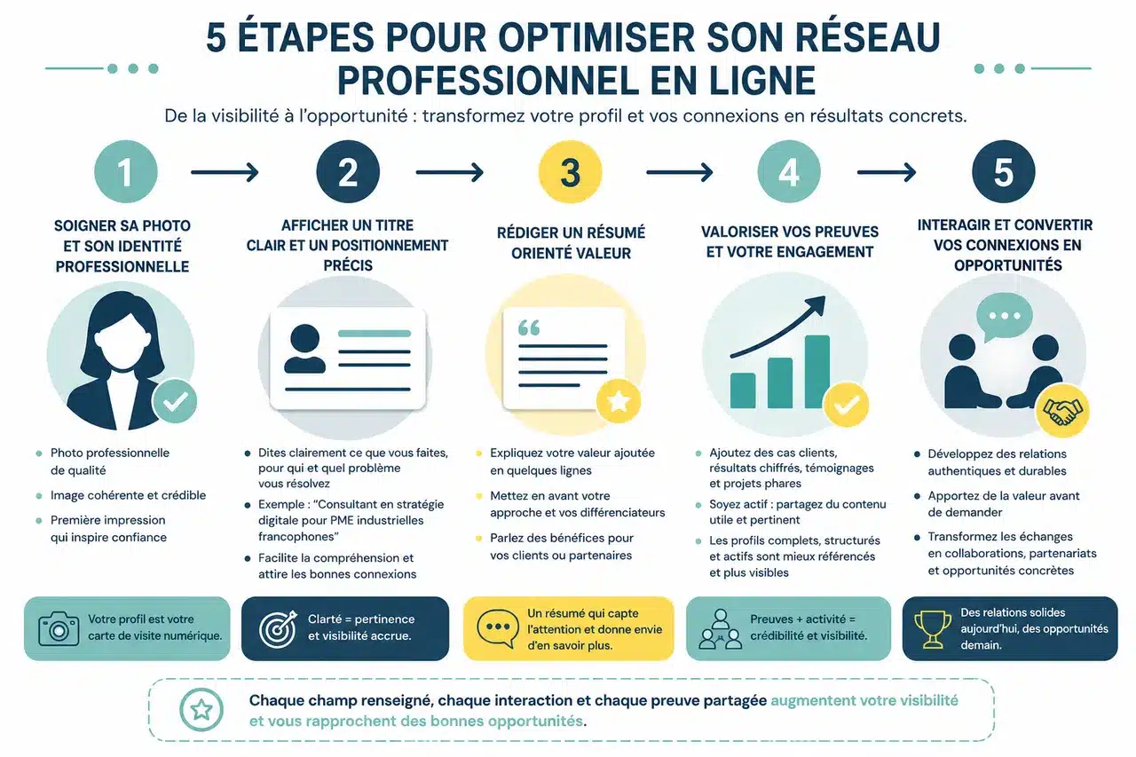 Réseautage social et en ligne: comment les entrepreneurs transforment leurs connexions en opportunités , Bonnes pratiques et stratégies pour optimiser son réseau professionnel en ligne