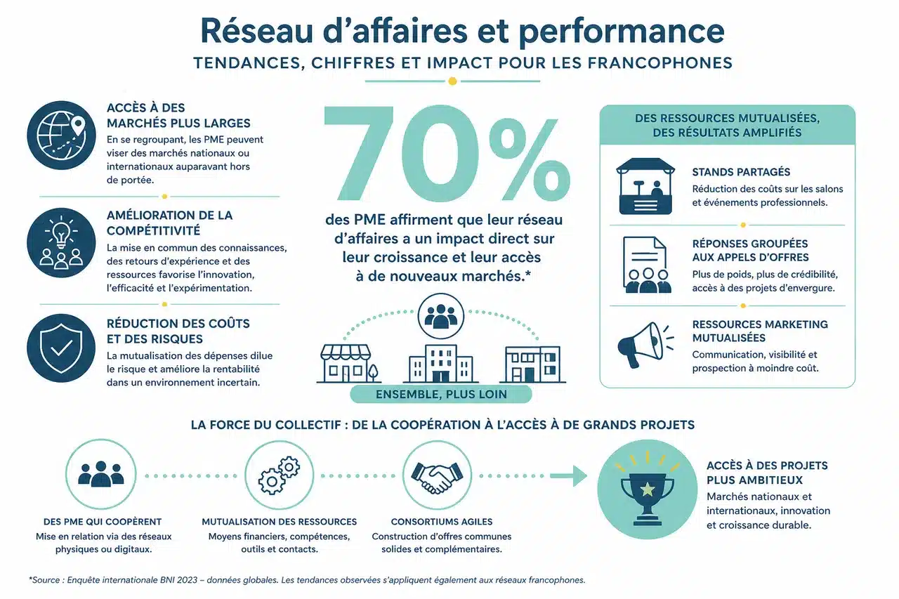 Qu'est-ce qu'un réseau d'affaires et pourquoi en rejoindre un? , Réseau d'affaires et performance: tendances, chiffres et impact pour les francophones