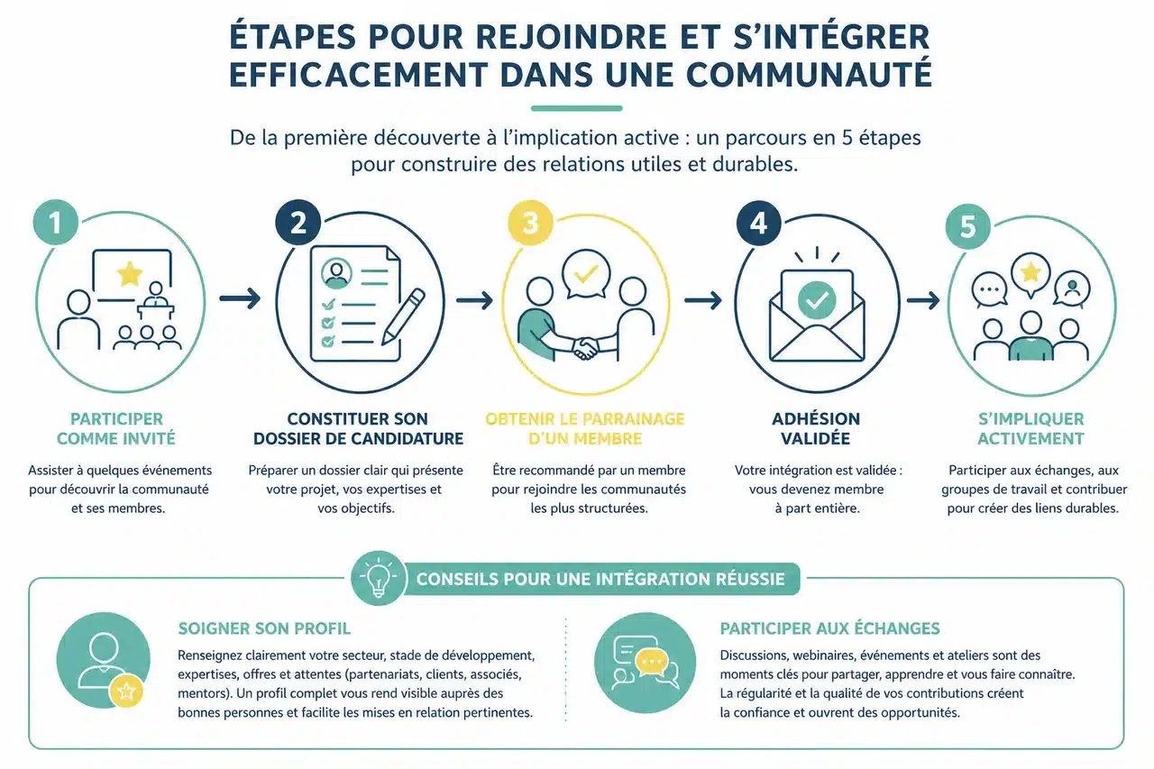 Comment choisir la bonne communauté d'entrepreneurs pour votre projet? , Étapes pour rejoindre et s’intégrer efficacement dans une communauté